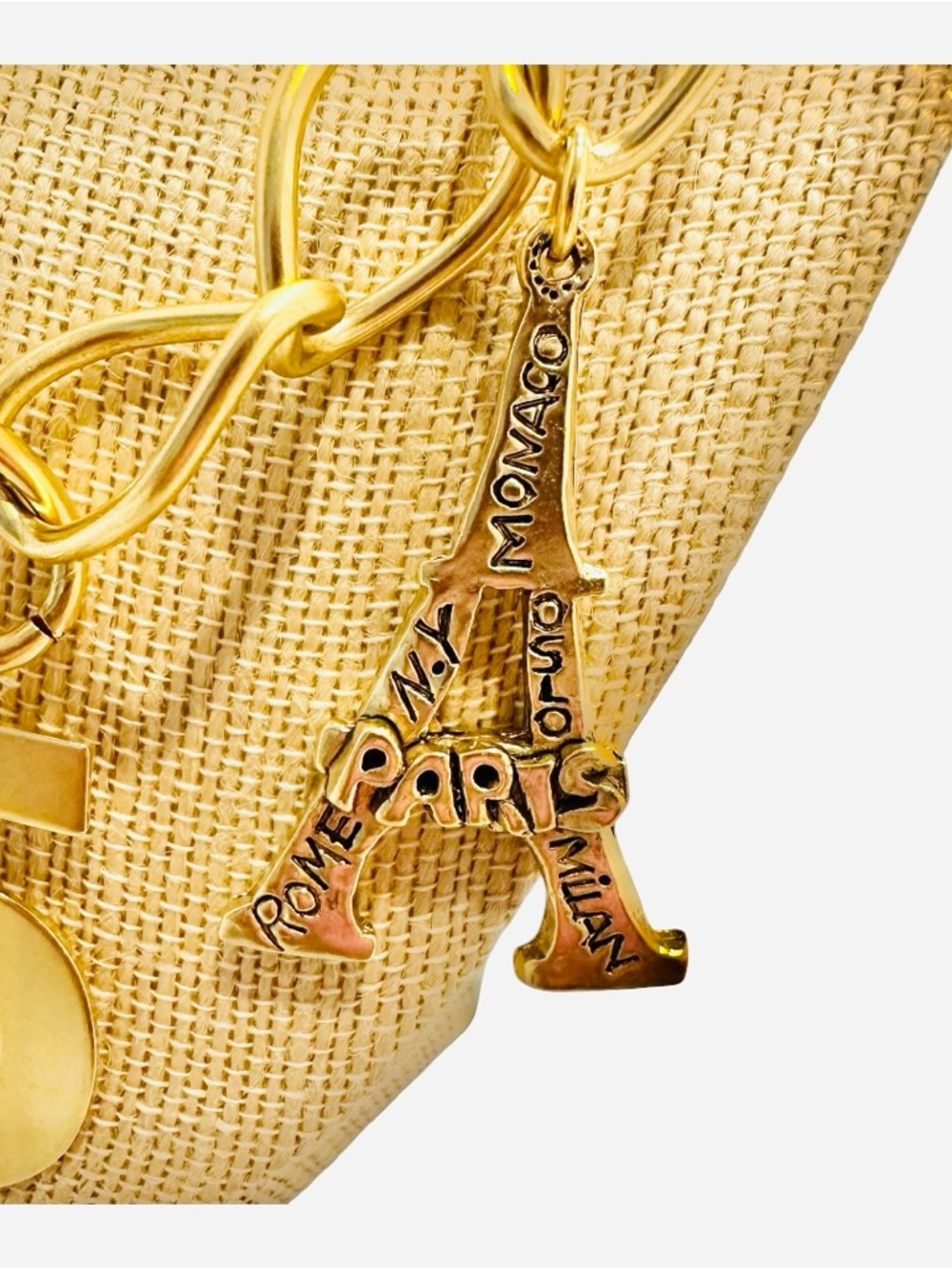 Yochi Gold-Tone Paris Charm Statement Necklace with Number 5 Pendant - Picture 4 of 6